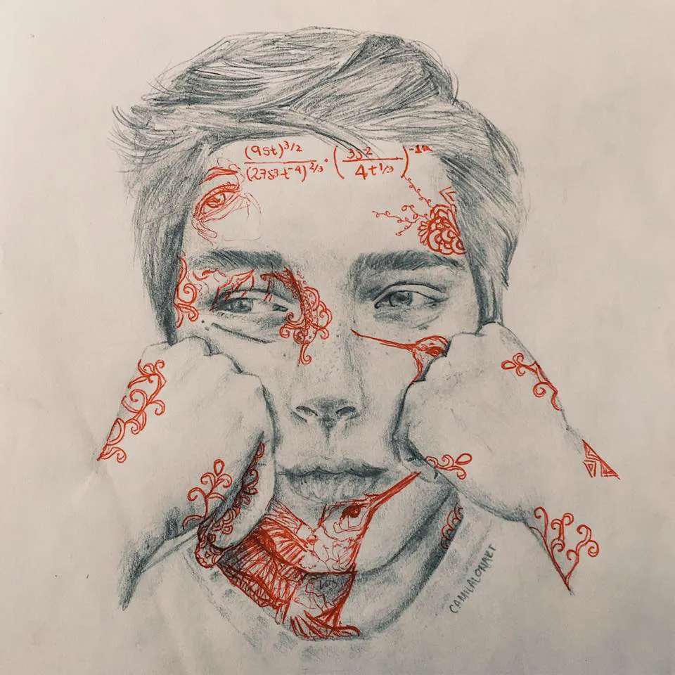 Calculus Notebook — Watercolor, pencil and collage